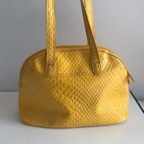 NWOT Maxx New York Yellow Faux Croc Hobo Spring Summer Bag - Picture 8 of 16